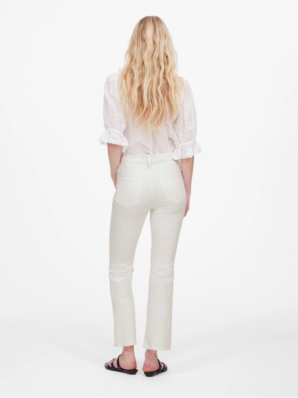 Madewell White Mid Rise kick out jeans size 25 - Picture 2 of 9